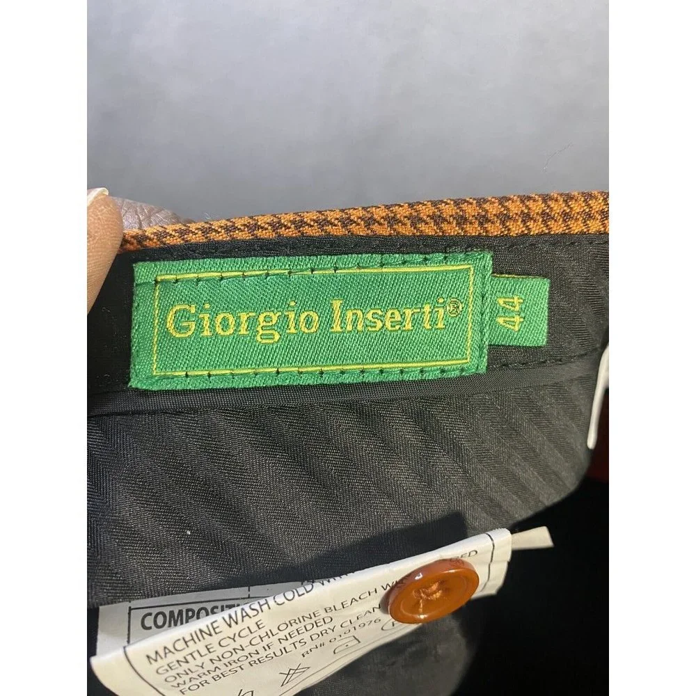 Giorgio Inserti Mens Dress Pants Pleated Copper Brown‎ P05144 Size 44